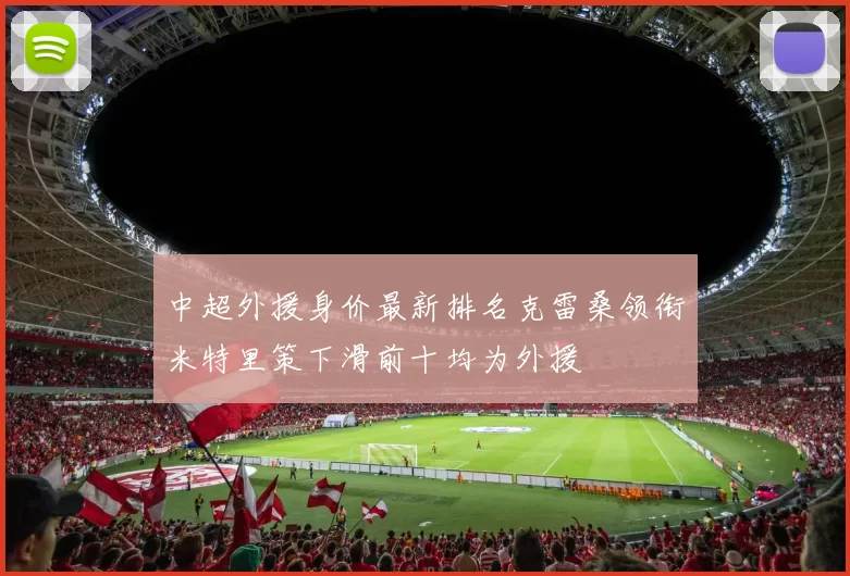中超外援身价最新排名克雷桑领衔米特里策下滑前十均为外援